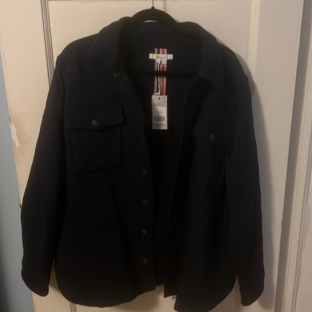 Boden womens oversized, navy jacket Size 14